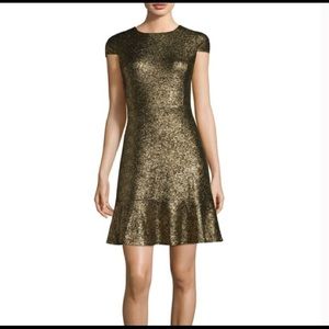 Black and Metallic foil dress.